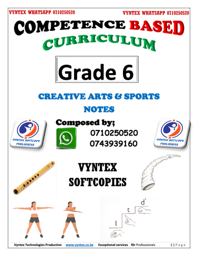 GRADE 6 CREATIVE ARTS & SPORTS